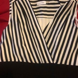 Calvin Klein black and white dress